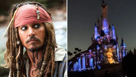Johnny Depp and captain Jack Sparrow in the Pirates of the Caribbean ride  in Disneyland Paris DLP Disney