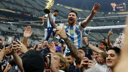 Fans spot Lionel Messi wore different shirt immediately after lifting World  Cup following Argentina's win over France