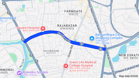 Panthapath map. Photo: Google Maps