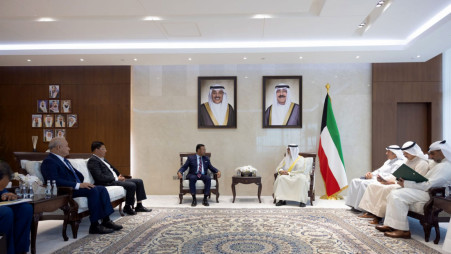 Prime Minister's Foreign Affairs Adviser Humayun Kabir paid a courtesy call on Kuwait's Foreign Minister Sheikh Jarrah Jaber Al-Ahmad Al-Sabah on 24 May 2026. Photo: MoFA