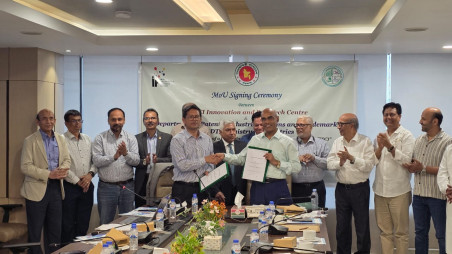 The FBCCI Innovation and Research Centre (FBCCI IRC) and the Department of Patents, Industrial Designs and Trademarks (DPDT) signed a memorandum of understanding (MoU) on 3 June 2026. Photo: Courtesy