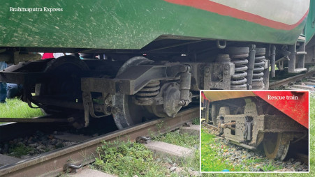 Train derailed in Mymensingh on 10 June 2026. Photo: Collected