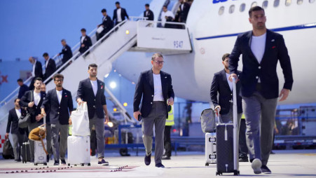 Iran's Mehdi Taremi and Alireza Jahanbakhsh touch down at Tijuana International Airport with the national squad on 7 June 2026, ahead of the FIFA World Cup. Photo: Reuters