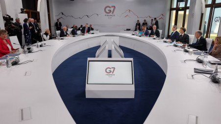 General view as attendees arrive for a working session with G7 leaders and outreach partners on promoting economic growth, during the G7 Summit in Evian-les-Bains, France, 17 June 2026. Photo: REUTERS