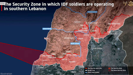 A map published by the Israeli army-IDF, indicates the Security zone in which IDF soldiers are operating in southern Lebanon in this handout illustration obtained by Reuters on June 18, 2026. Photo: Israel Defense Forces/Handout via Reuters