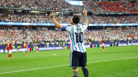 Lionel Messi celebrates after scoring for Argentina against Austria during a Group J match of the 2026 FIFA World Cup, where his brace secured a 2-0 victory and a place in the knockout stage. Photo: Reuters