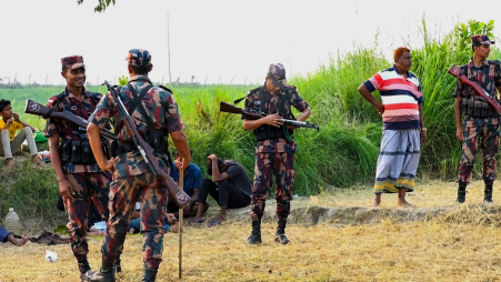 A BGB patrol team successfully stopped the BSF's push in attempt. Photo: UNB