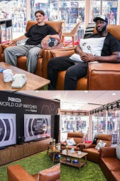 Two men are making $50,000 to watch the World Cup. Photo: BBC