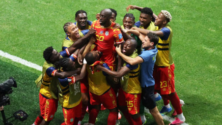 DR Congo's Yoane Wissa celebrates scoring their third goal with teammates in their match against Uzbekistan at Atlanta Stadium, Atlanta, Georgia, US on 27 June 2026. Photo: Reuters