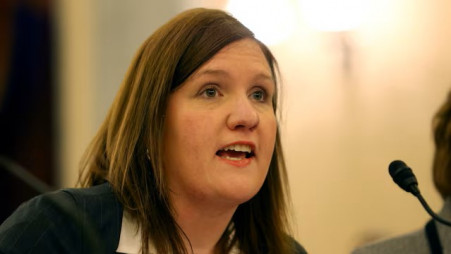 Federal Trade Commissioner Rebecca Slaughter testifies on the "Oversight of the Federal Trade Commission" before the US Senate Consumer Protection, Product Safety, Insurance and Data Security Subcommittee in the Russell Senate Office Building in Washington, US, 27 November 2018. REUTERS/Leah Millis/File Photo  