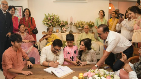 The couple tied the knot in an intimate wedding at their Mumbai home today (5 July) in the presence of their family and friends. Photo: Collected 