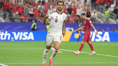 Mikel Merino celebrates after scoring goal in the extra minutes against Portugal in their round of 16 clash at Dallas Stadium in Arlington tonight, 7 July 2026. Photo: Fifa