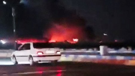 Smoke rises from a fire after an explosion, amid reports of explosions by Iranian state media, in Bandar Abbas, Hormozgan Province, Iran in this screengrab obtained from a social media video released 8 July, 2026. Social Media/via REUTERS