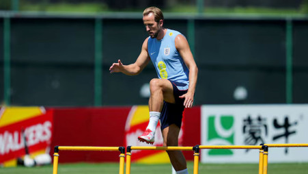 England's Harry Kane during training at Swope Soccer Village, Kansas City, Missouri, US on July 8, 2026. Photo: Reuters/Jay Biggerstaff 
