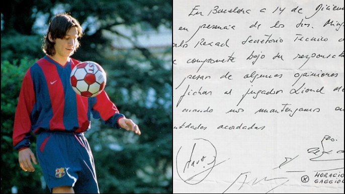 Lionel Messi Was Signed by Barcelona on a Paper Napkin Aged 12