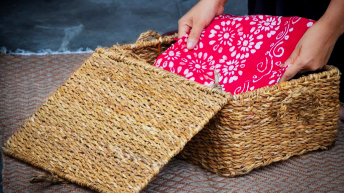 Storage Works Woven Wall Baskets for Storage, Water Hyacinth Baskets for  Shelf - Household Items, Facebook Marketplace