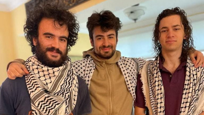 The three friends – identified in court documents as Hisham Awartani, Tahseen Aliahmad and Kinnan Abdalhamid, all 20 years old – were still under medical care Monday with gunshot wounds to the spine, chest and buttocks.  PhotoAFP