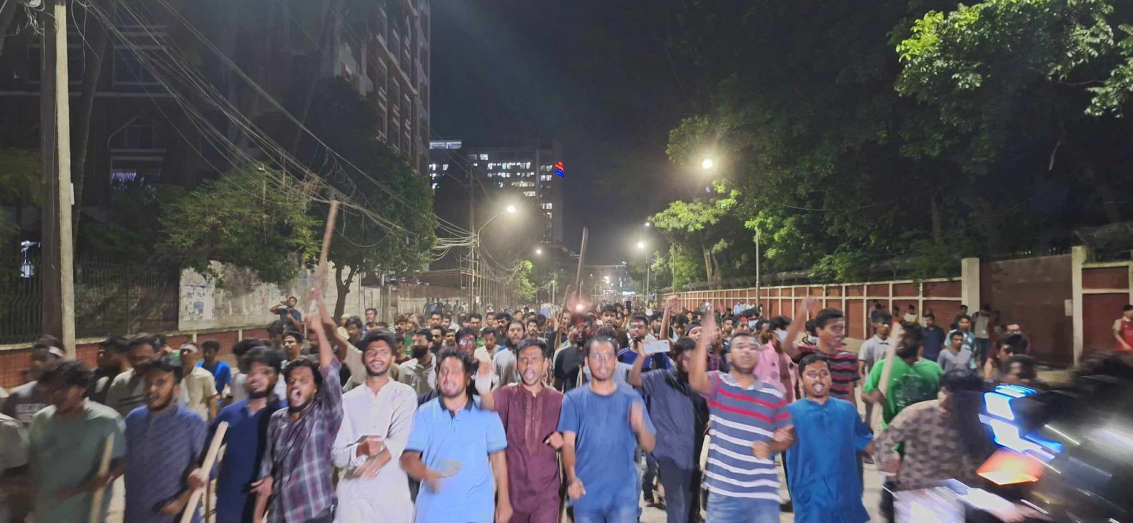 DU student at the procession. Photo: TBS