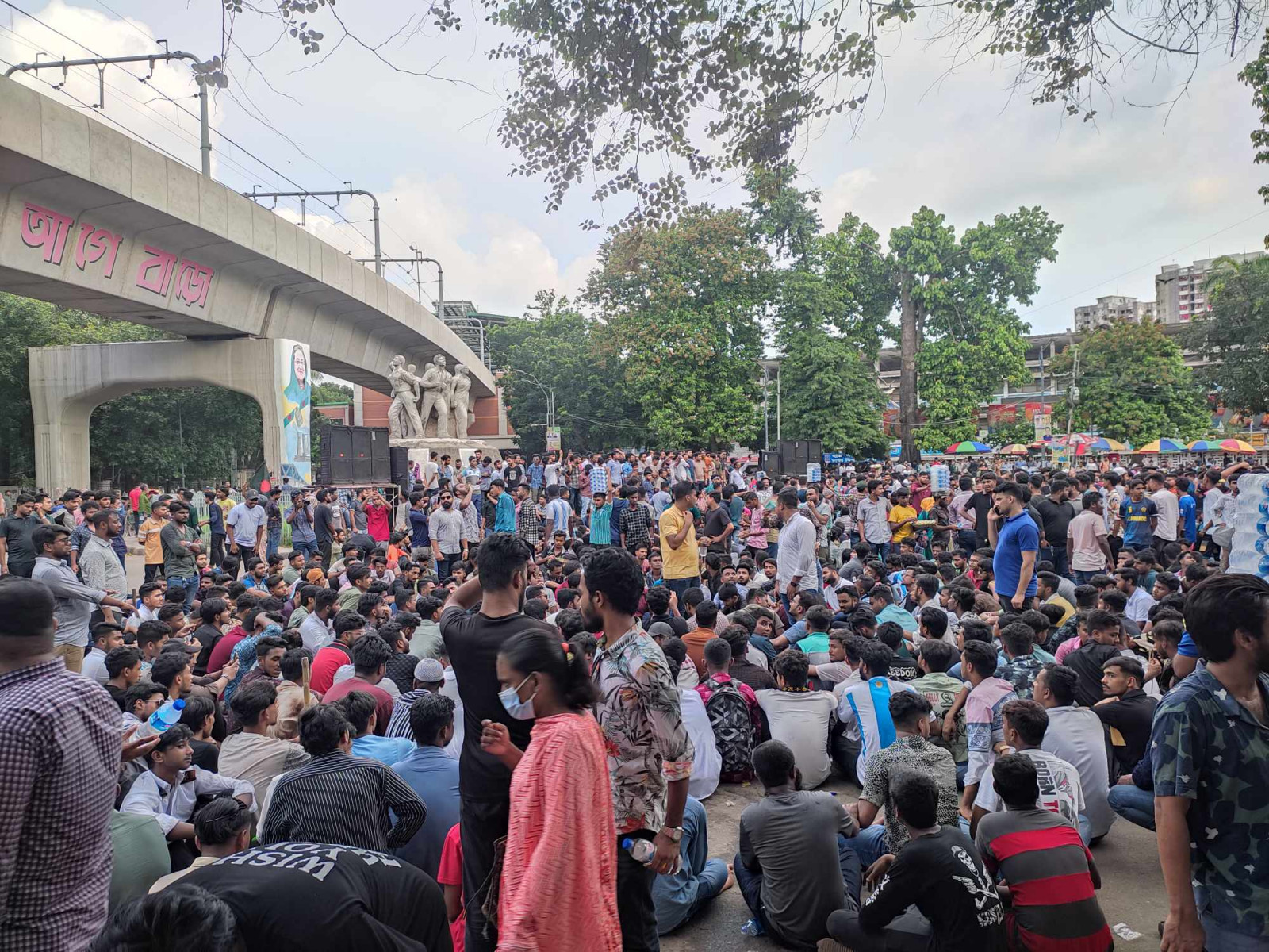 BCL members at the TSC area of DU before their pre-announced rally. Photo: TBS/ Sujan Sengupta