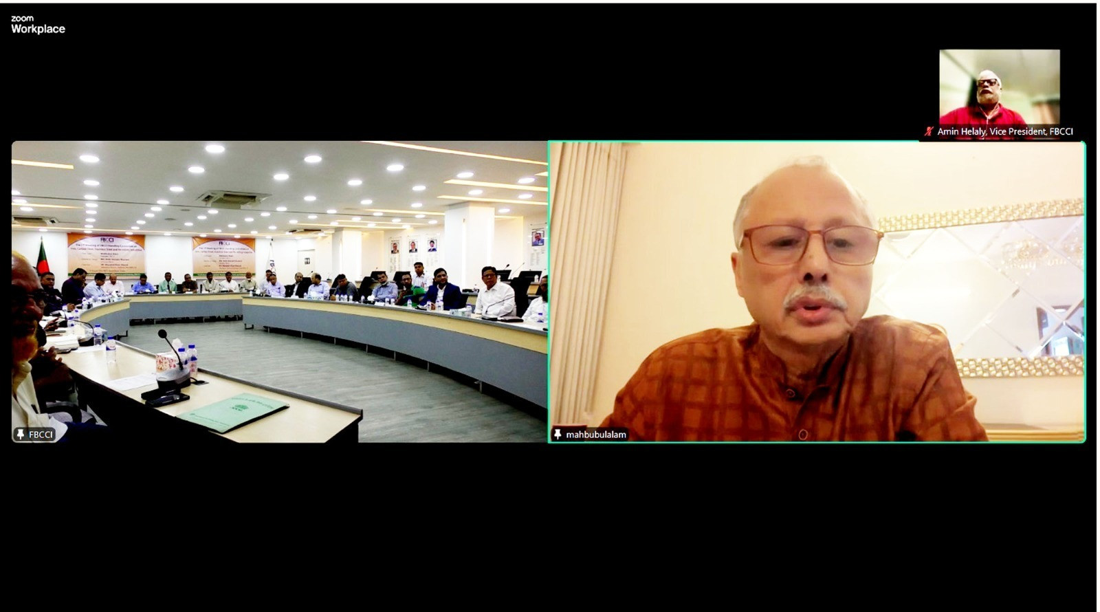 FBCCI President Mahbubul Alam attended the meeting virtually as guest of honour. Photo: Courtesy