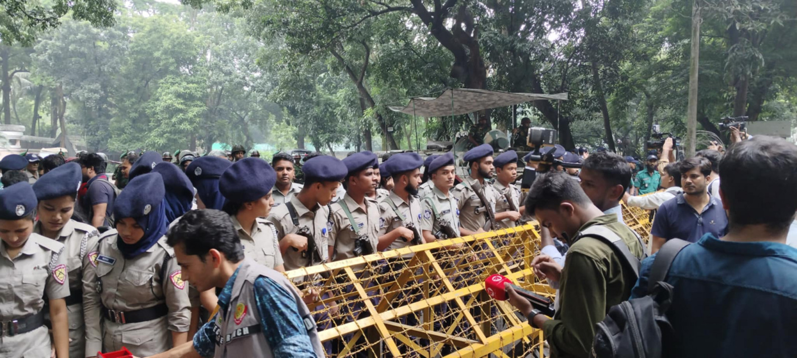 Protesters had broken a police barricade in Shahbagh at around 1.30pm