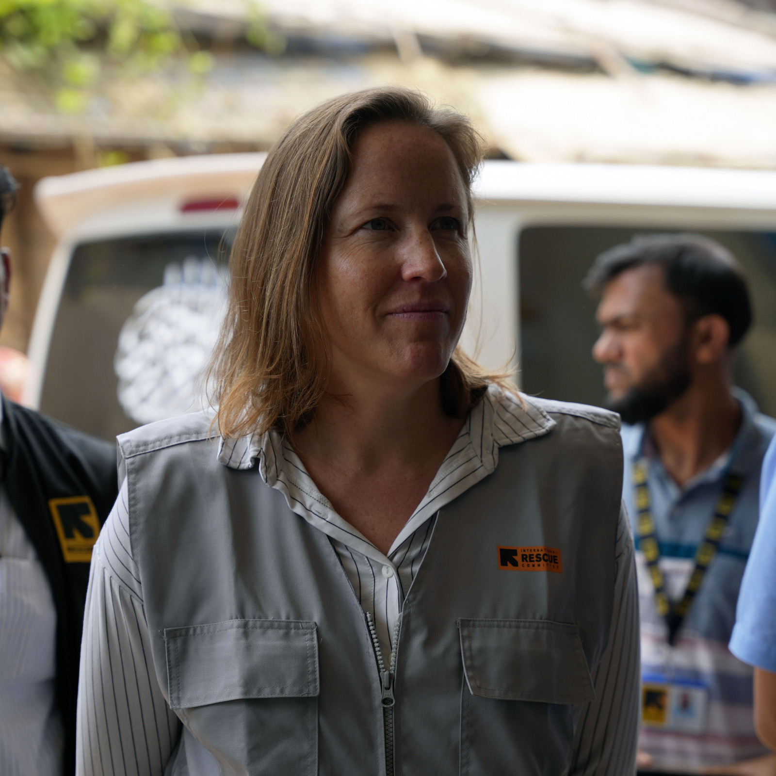 Elinor Raikes during her recent visit to Cox’s Bazar. Photo: IRC