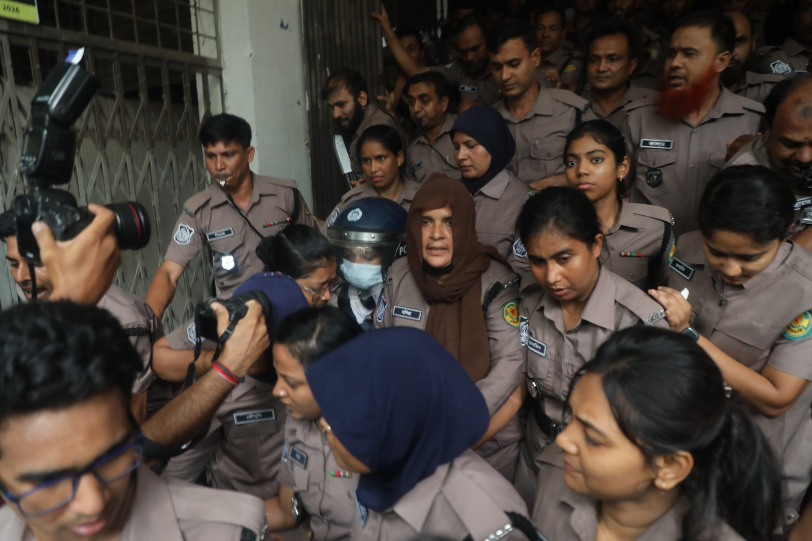 The accused were produced before the court this morning ahead of the verdict. Photo: TBS 
