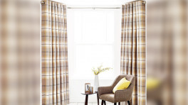 Curtain with cushions and pillows