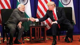 US President Donald Trump shakes hands with India's Prime Minister Narendra Modi. Photo: Reuters