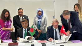 Officials of Bangladesh and Switzerland at an aviation deal signing ceremony in Bern, Switzerland on 4 June. Photo: Courtesy