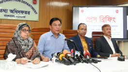 State Minister for Civil Aviation and Tourism M Rashiduzzaman Millat speaking to reporters at a briefing on ministry affairs at the Secretariat today (4 June). Photo: Ministry