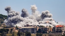 Smoke billows from southern Lebanon, following Israeli strikes, as seen from Nabatieh, Lebanon, 3 June 2026. REUTERS/Stringer