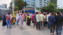 Workers of a ready-made garment factory of Al-Muslim Group demonstrate in front of the factory after being laid off suddenly on Saturday, 6 June 2026. Photo: TBS