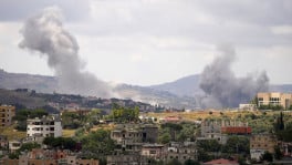 Smoke billows from southern Lebanon, following Israeli strikes, as seen from Nabatieh, Lebanon, 14 June 2026. Photo: Reuters/Stringer 