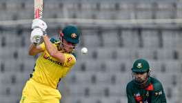 Australia's Cooper Connolly plays a shot through the off side during the third ODI against Bangladesh in Mirpur on 14 June 2026. Photo: AFP/Getty Images