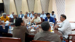 Prime Minister Tarique Rahman speaking at a view-exchange meeting with executives and heads of news at electronic media outlets at the Public Administration Conference Room of the Cabinet Division at the Secretariat on 15 June 2026. Photo: PMO