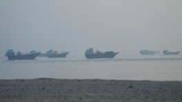 Vessels in the Strait of Hormuz, as seen from Musandam, Oman, June 15, 2026. Photo: Reuters.