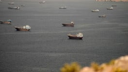 Vessels at the Strait of Hormuz, as seen from Musandam, Oman on 18 June 2026. photo: Reuters/Stringer