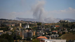 Smoke billows from southern Lebanon following an Israeli strike, as seen from Kfartibnit, Lebanon, June 19, 2026. Photo: Reuters