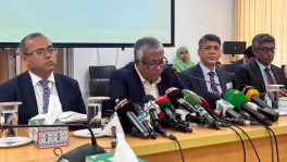 Foreign Secretary Asad Alam Siam briefs reporters at the Ministry of Foreign Affairs this morning (20 June) about the prime minister's China visit. Photo: UNB