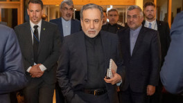Minister of Foreign Affairs of Iran, Seyyed Abbas Araqchi, centre, at the Buergenstock resort in Obbuergen, near Lucerne, Switzerland, Sunday, 20 June, 2026. URS FLUEELER/Pool via REUTERS
