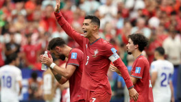  Soccer Football - FIFA World Cup 2026 - Group K - Portugal v Uzbekistan - Houston Stadium, Houston, Texas, US - 23 June, 2026 Portugal's Cristiano Ronaldo celebrates after the match IMAGN IMAGES via Reuters/Troy Taormina