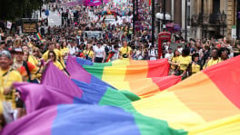 People carry a large rainbow flag, as they take part in the 2022 Pride Parade in London, Britain July 2, 2022. Photo: REUTERS