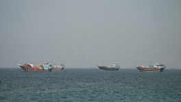 Vessels at the Strait of Hormuz, as seen from Musandam,Oman, 25 June, 2026. REUTERS/Stringer