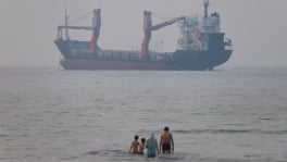A vessel in the Strait of Hormuz near the beach of Bandar Abbas, Iran, June 30, 2026. Amirhosein Khorgooi/ISNA/via WANA (West Asia News Agency)via REUTERS