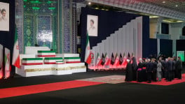  A procession passed by the coffins of Iran’s slain Supreme Leader Ayatollah Ali Khamenei and his family today (3 July), according to state media. Photo: AP