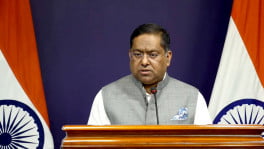 Indian MEA spokesperson Randhir Jaiswal responds to questions from journalists on 3 July 2026. Photo: Collected
