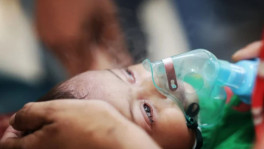 Child under treatment for measles at DNCC Covid-19 dedicated hospital in the capital. Photo: Mehedi Hasan