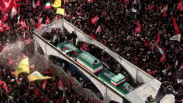 Vehicle transports the coffin of Iran's late Supreme Leader Ayatollah Ali Khamenei, who was killed on February 28 in Israeli and U.S. airstrikes, and coffins of his family members, on the day of his burial, in a culmination of a mass funeral, in Mashhad, Iran.  Photo: REUTERS/Alkis Konstantinidis 