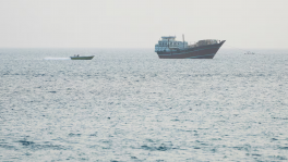A vessel at the Strait of Hormuz, as seen from Musandam,Oman, 15 July 2026. Photo: REUTERS